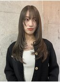 レイヤーカット/シャギーレイヤー/オリーブアッシュカラー