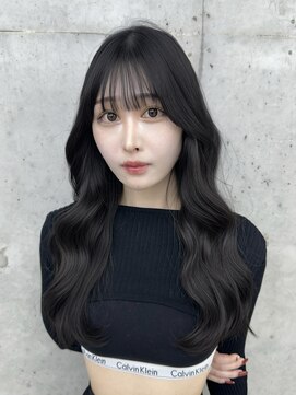 ビューブルー 亀戸錦糸町(VIEW BLUE) 美髪カールブルーブラック韓国レイヤーロングセミディ顔周り前髪