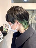 テトラ バイ ネオリーブ 横浜西口店(tetra by neolive)&nbsp;デザインカラー　インナーカラー　グリーン　横浜