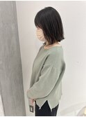 YOKE 切りっぱなしボブ外ハネボブくびれボブオリーブグレージュ