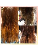 ミマインズ(MeMines)&nbsp;暖色系カラー艶感ストレートウェットヘアj西阿知20代30代