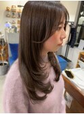 無造作レイヤー×くすみブラウン20代30代40代大人可愛いロング