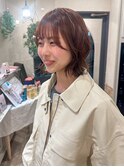 キュートなオレンジ×ボブヘア