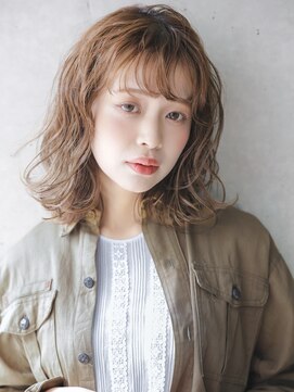 カライング(ing) 大人可愛いミディアムレイヤーボブ×前髪あり20代30代40代