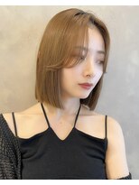 トルネード(TORNADO)&nbsp;面長　切りっぱなしボブ　チョコレートブラウンM0915