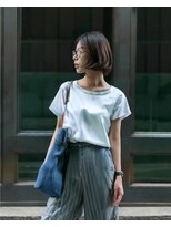 メモリーズ 水天宮前店(Memories)&nbsp;髪質改善大人ボブレイヤーカットダークアッシュ白髪ぼかし