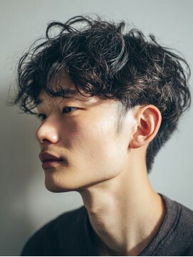 アース 天満橋店(HAIR & MAKE EARTH) 大人メンズ◎波巻きフェザーパーマ×ツーブロック刈り上げ