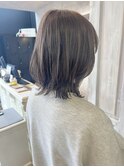 福山Caaryスモーキーグレージュくびれレイヤーボブ20代30代40代