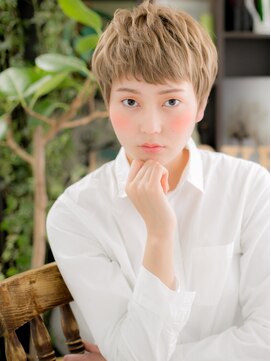 カバーヘア イヴ 戸頭店(COVER HAIR EVE) ハイライト眉上パング小顔刈り上げショートh戸頭20代30代40代