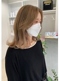ベージュ+クリアアッシュ  ハイトーン 髪質改善トリートメント