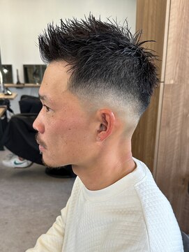 エルマーク(L-MARK) スキンフェードクロップ短髪バーバーアップバングツーブロック