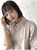 ミニボブ/シースルーバング/アッシュブラック
