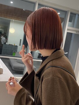 ローレンアオ(LOREN AO) 【LOREN AO】ぷつっとボブ/オレンジベージュ/ダブルカラー