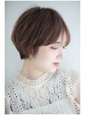大人可愛い丸みショートボブ