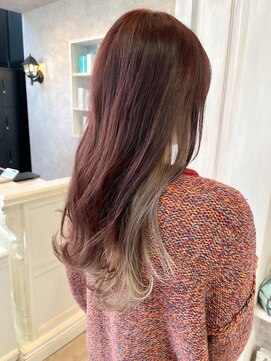 キャアリー(Caary) 福山人気インナーカラーベージュピンクカラー小顔春カラー巻き髪