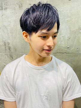 ソレイユ バイ アルフレッド(SOLEIL by alfRed) ブリーチ　ネイビー　ツーブロックマッシュ　10代　20代