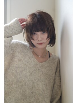 クーナバイトマト 横浜(Cuna by TOMTO) 【RYOSUKE】ボブ_顔周りレイヤー_マロンベージュ