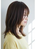 30代40代50代内巻きミディアムレイヤーフェイスレイヤー髪質改善