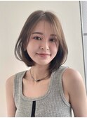レイヤーボブ 内巻き 小顔 匂わせ ショート ベージュカラー