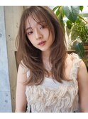 韓国ヘアーハッシュカットレイヤーカットグレージュブリーチ無し