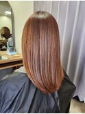 髪質改善ストレート×ブラウンベージュ