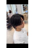 センターパートニュアンスパーマ