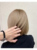 【極上の透明感】ミルクティーベージュ×ぷつっとミニボブ