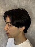 毛流れセンターパートメンズカット