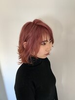 パティオンツー(PATIONN2)&nbsp;☆レディース外ハネウルフカットベビーバングカッパーピンク☆