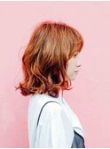 厚めバング♪カール♪ふわミディ