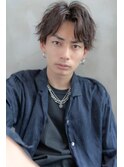 メンズビジネスツーブロックアップバング束感ショートマッシュ