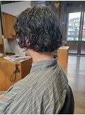 前上がりボブ×パーマパーマ