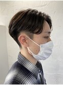 センターパートメンズマッシュパーマニュアンスパーマ刈り上げ