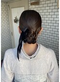 袴ヘアセット　タイトアレンジ　シニヨン　振袖ヘア