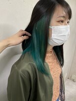 アジールヘア 東上野店(agir hair)&nbsp;20代30代40代ストレートインナーカラーグリーンカラー