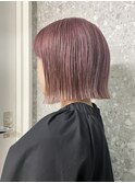 原宿ミルクティーピンクアッシュベージュミディアムレイヤー
