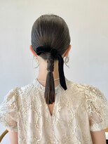 ヘアー アイス 御器所本店(HAIR ICI) ヘアセットタイトヘアリボンアレンジ結婚式ドレスヘア