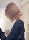 12291艶髪ホワイトブロンドフェザーショート韓国マロンベージュ