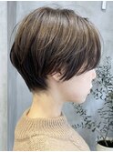 天神ショートボブヘアショートカットボブ前下がりボブ前髪なし