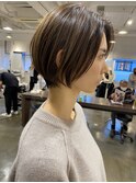 表参道白髪ぼかしハンサムショートカットアッシュブラウン30代