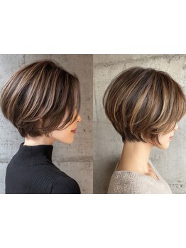 透明感あるグレイカラー+小顔CUTで劇的垢抜け♪大人キレイ髪を実現/白髪ぼかしハイライトも◎