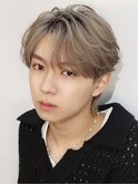 韓国ヘアコンマバング韓国マッシュセンターパートフェザーパーマ