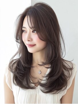 ハーツ 神保町(HEARTS) 女っぽニュアンスなノーバング束感ロング