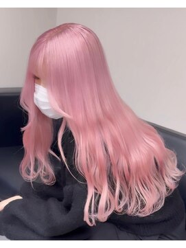 Mel 表参道 ケアブリーチ/ダブルカラー/ハイトーン【2月下旬 NEW OPEN(予定)】 ダブルカラーブリーチハイトーンピンクウェーブ巻き
