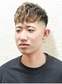 七三オールバックツイストパーマかき上げヘアコンマヘア