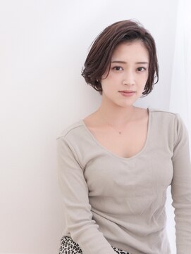 デイジー インデックスヘア 大島店(DAISY index hair) ショートパーマ 黒髪 ココアブラウンショートカット20代30代40代