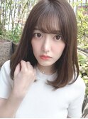 大人かわいいフェザーバング×カーキベージュ20代吉祥寺
