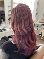 ヘアーディア みどり店(Hair...DiA)&nbsp;バレイヤージュベース×ピンク/カシスピンク[伊勢崎]