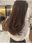 ハイライトベージュ　ロングレイヤーカット