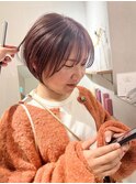 *滝田*吉祥寺ピンクベージュショートケアブリーチ似合わせカット